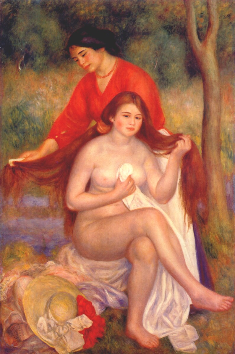 Bather and maid the toilet 1900